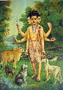 Raja Ravi Varma Dattatreya oil on canvas